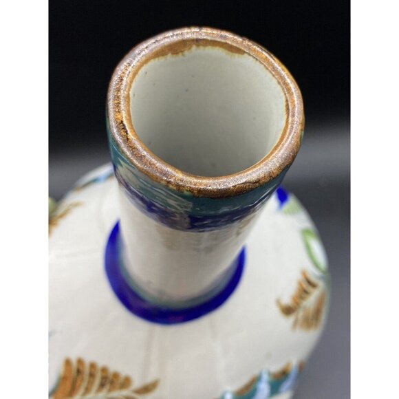 Erandi Tonala Tequila Tumble Up Folk Art Jug Sun Face Florals 11.5” Ceramic - Picture 14 of 14